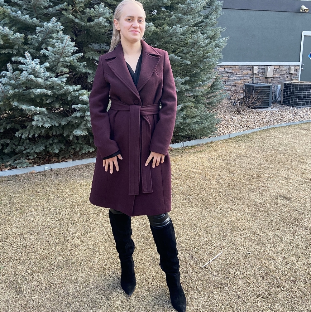 Wool blend Plum coat Mango MNG